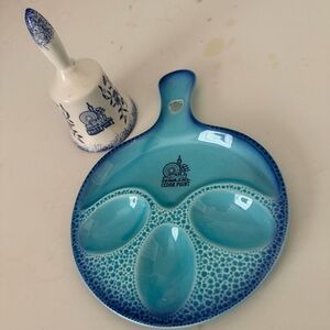 Vintage Cedar Point 1960’s Porcelain Ceramic Egg Tray Spoon Rest / Souvenir Bell